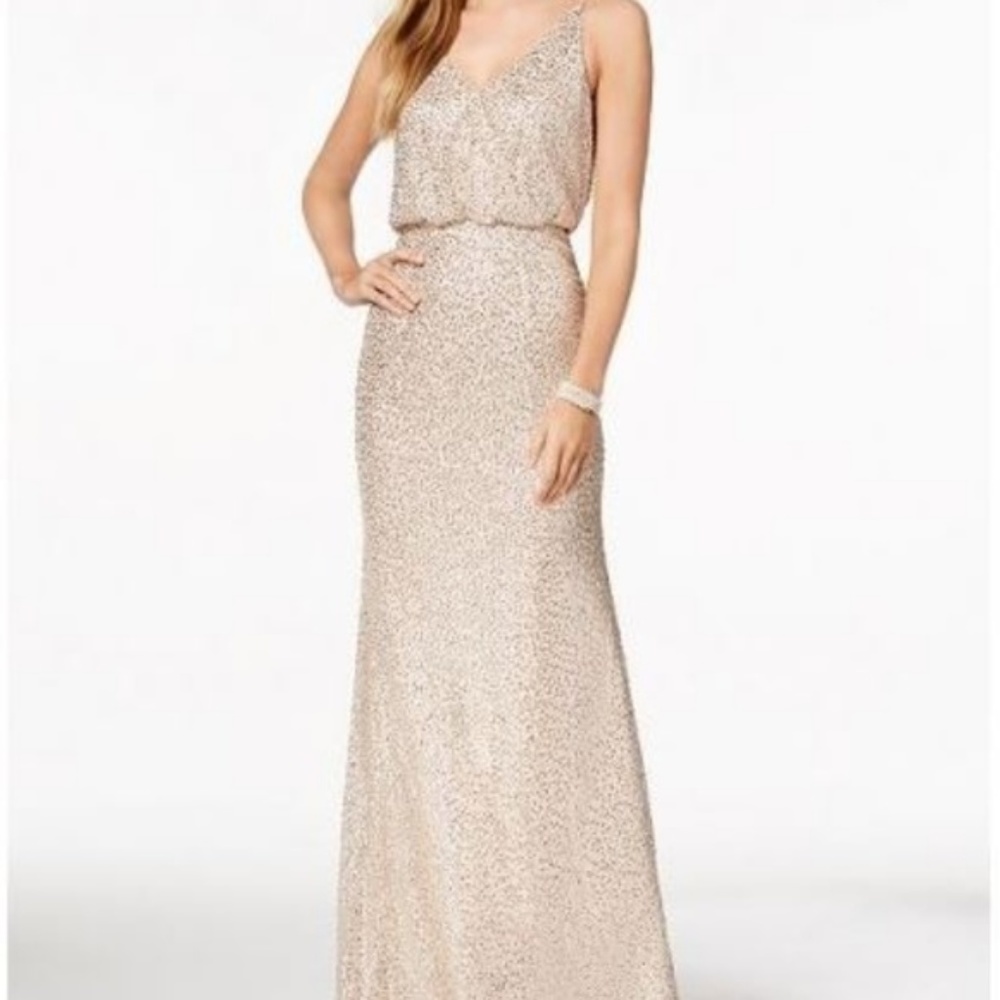 ADRIANNA PAPELL SEQUINED BLOUSON GOWN